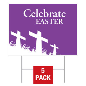 Easter Purple Yard Signs - Stock 1-sided