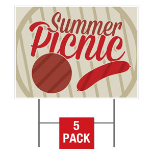 Summer Picnic Yard Signs - Stock 1-sided