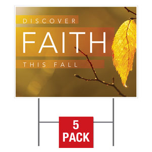 Fall Discover Faith Yard Signs - Stock 1-sided