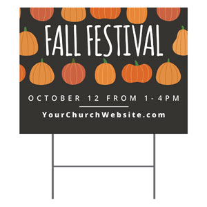 Pumpkins Hand Drawn Fall Festival 18"x24" YardSigns