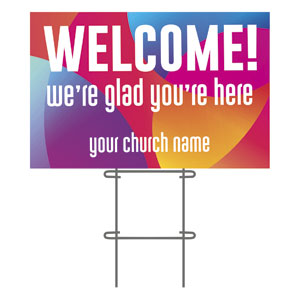 Curved Colors Welcome 36"x23.5" Large YardSigns