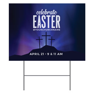 Aurora Lights Celebrate Easter 18"x24" YardSigns