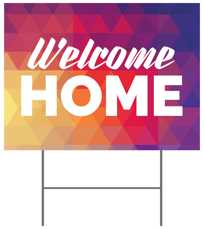 Geometric Bold Welcome Home Yard Sign Church Banners Outreach Marketing   YS2180621 L 