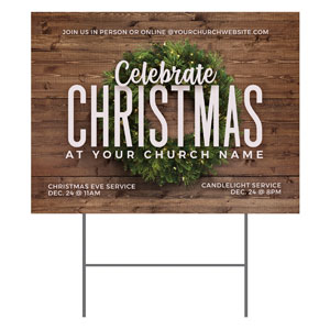 Celebrate Christmas Wreath YardSigns