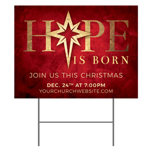 Hope Is Born Star YardSigns