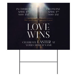 Love Wins Cross 18"x24" YardSigns