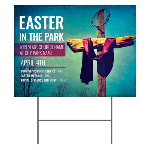 Easter In Park Blue 18"x24" YardSigns