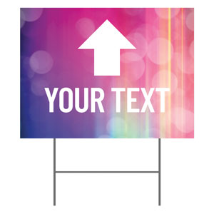 Colorful Lights Your Text Arrow YardSigns
