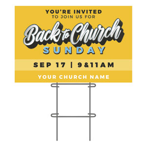 Back to Church Sunday Celebration 36"x23.5" Large YardSigns