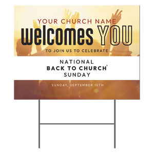 Back to Church Welcomes You Orange 18"x24" YardSigns