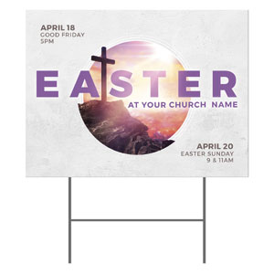 Circle Easter Cross 18"x24" YardSigns