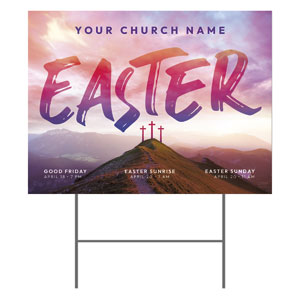 Easter Sunrise Events Crosses 18"x24" YardSigns