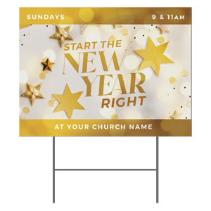 New Year Stars 18"x24" YardSigns