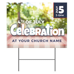 Picnic Table Invited 18"x24" YardSigns