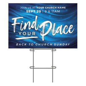 BTCS Find Your Place Waves 36"x23.5" Large YardSigns